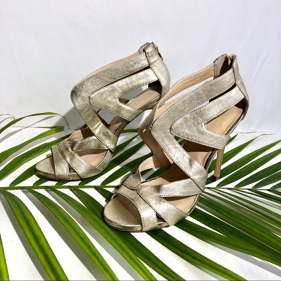 Boston Proper gold caged high heel - Picture 6 of 7